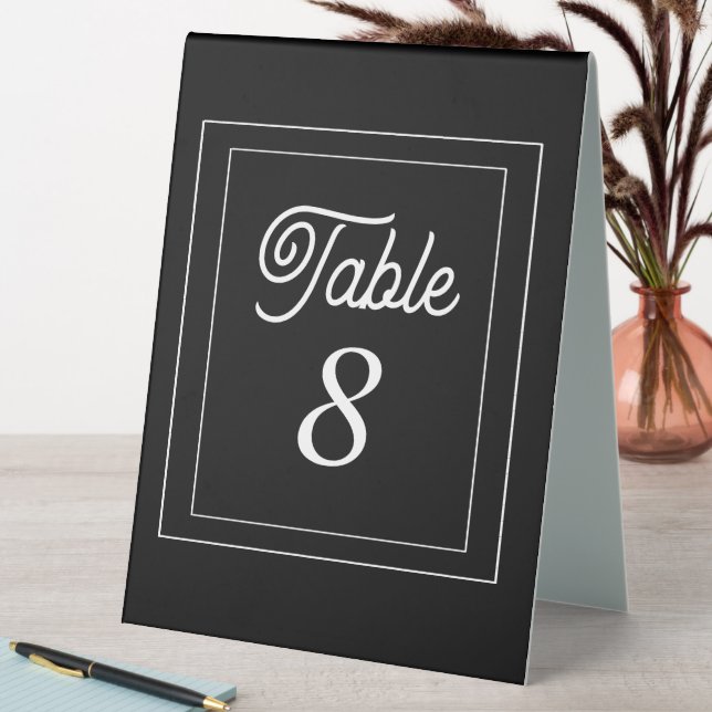 Black and Withe Modern Table Tent (In SItu (Table))