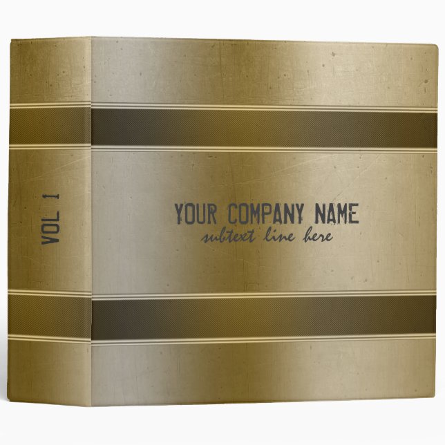 Black And Worn-Out Metallic Gold Stainless Steel Binder (Front/Spine)