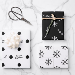 Black and Write Christmas Wrapping Paper