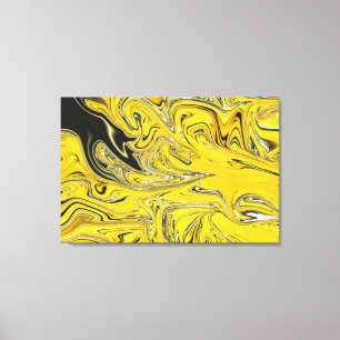 Black And Yellow Abstract Painting   Best fine art Canvas Print