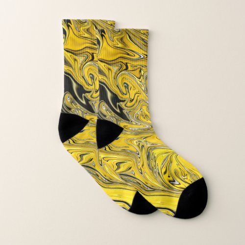 Black And Yellow Abstract Painting  Best fine art Socks