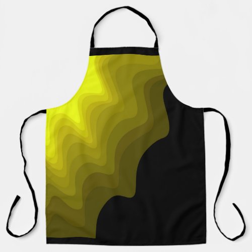 Black and yellow abstract pattern painting  apron