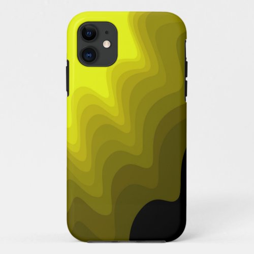 Black and yellow abstract pattern painting iPhone 11 case