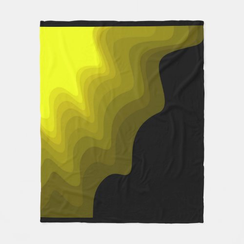 Black and yellow abstract pattern painting fleece blanket