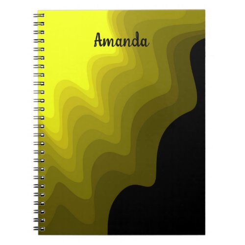 Black and yellow abstract pattern painting  notebook