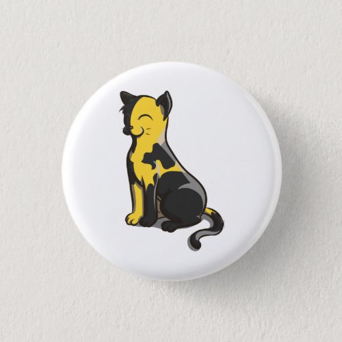 Black and Yellow Ancap AnCat Gold Cat Button