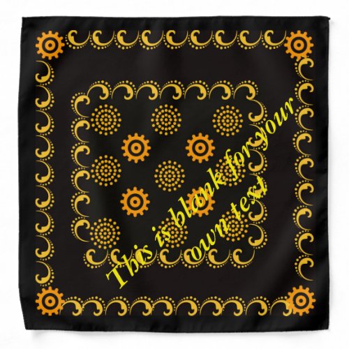 Black and yellow and orange design bandana