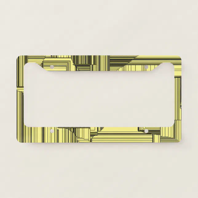 Black and Yellow Art Deco Design License Plate Frame | Zazzle