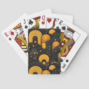 Black and Yellow Art Deco Poker Cards
