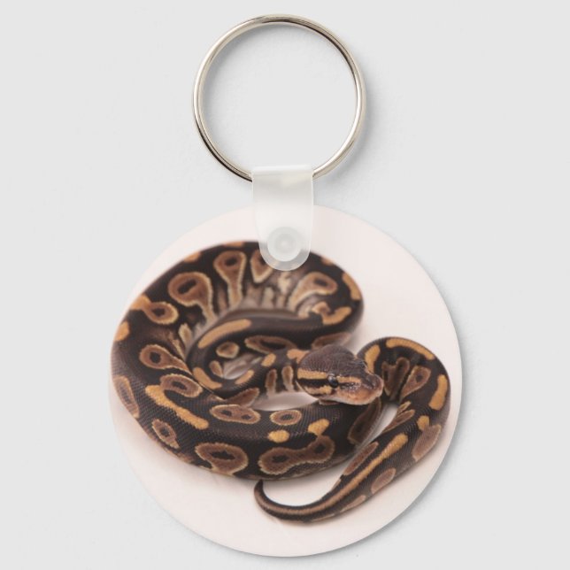 Black and Yellow Ball Python Keychain (Front)