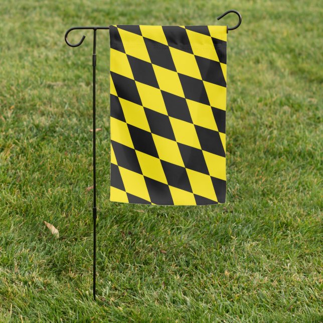 Black and Yellow Bavaria Diamond Flag Pattern (In SItu)