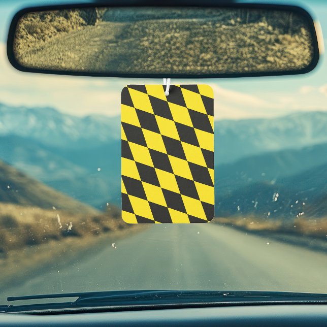 Black and Yellow Bavaria Diamond Flag Pattern Air Freshener (Creator Uploaded)