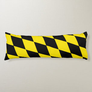 Black and Yellow Bavaria Diamond Flag Pattern Body Pillow