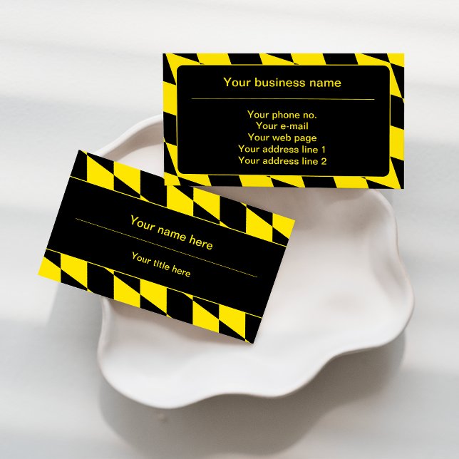 Black and Yellow Bavaria Diamond Flag Pattern Business Card (Creator Uploaded)