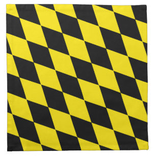 Black and Yellow Bavaria Diamond Flag Pattern Cloth Napkin