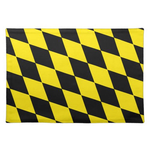 Black and Yellow Bavaria Diamond Flag Pattern Cloth Placemat