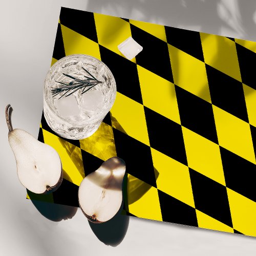 Black and Yellow Bavaria Diamond Flag Pattern Cloth Placemat