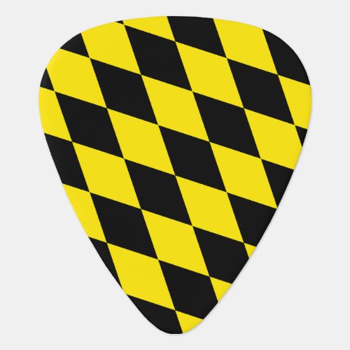 Black and Yellow Bavaria Diamond Flag Pattern Guitar Pick