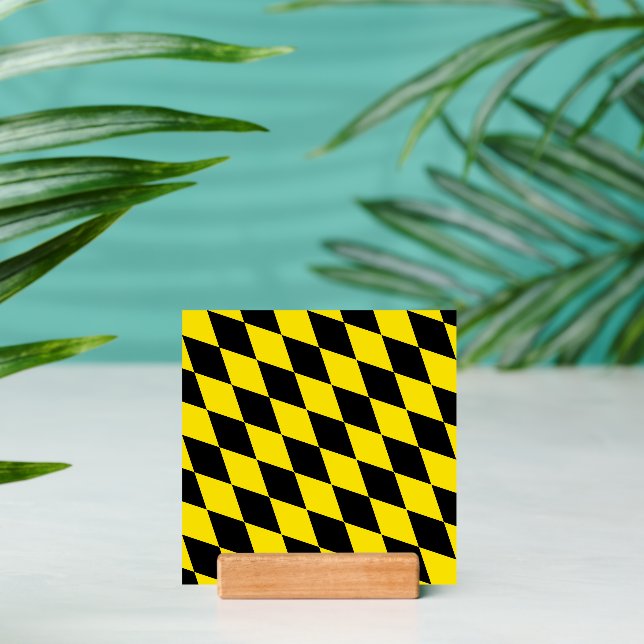 Black and Yellow Bavaria Diamond Flag Pattern Holder (Insitu 2)