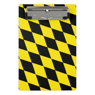 Black and Yellow Bavaria Diamond Flag Pattern Mini Clipboard