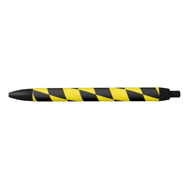 Black and Yellow Bavaria Diamond Flag Pattern Pen (Front)