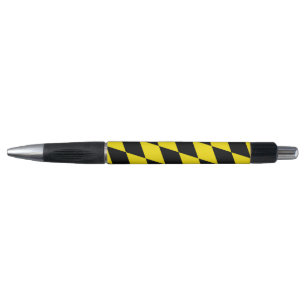 Black and Yellow Bavaria Diamond Flag Pattern Pen