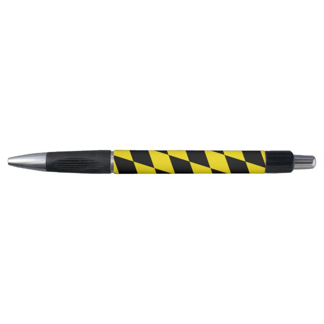 Black and Yellow Bavaria Diamond Flag Pattern Pen (Front)