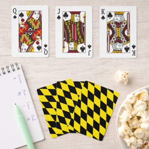 Black and Yellow Bavaria Diamond Flag Pattern Pinochle Cards