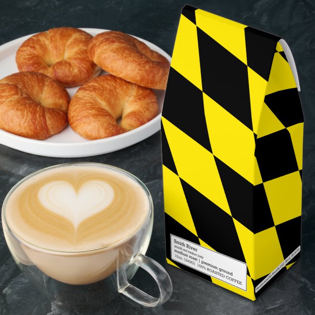 Black and Yellow Bavaria Diamond Flag Pattern Roasted Coffee (Breakfast)