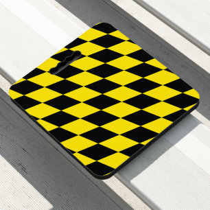 Black and Yellow Bavaria Diamond Flag Pattern Seat Cushion