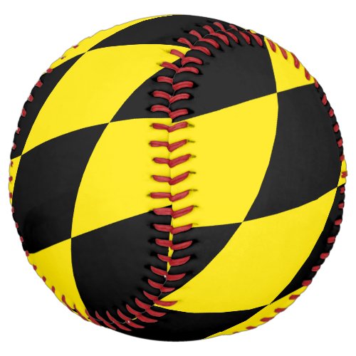 Black and Yellow Bavaria Diamond Flag Pattern Softball