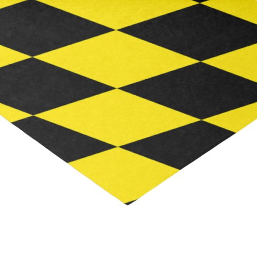 Black and Yellow Bavaria Diamond Flag Pattern Tissue Paper