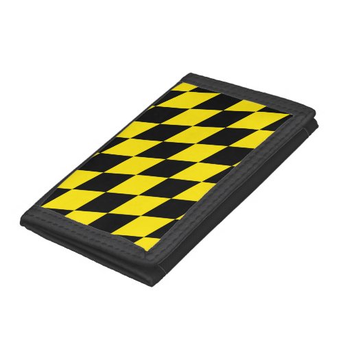 Black and Yellow Bavaria Diamond Flag Pattern Trifold Wallet