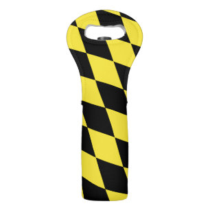 Black and Yellow Bavaria Diamond Flag Pattern Wine Bag