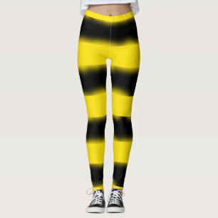 Black and Yellow Bee-Inspired Stripes Leggings