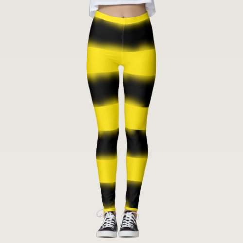 Black and Yellow Bee_Inspired Stripes Leggings