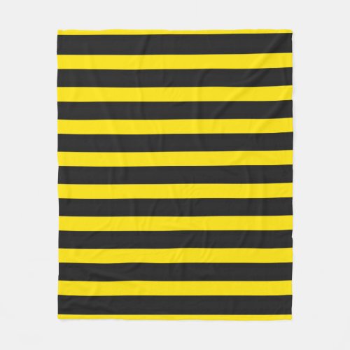 Black and Yellow Bee_Inspired Stripes Pattern Fleece Blanket