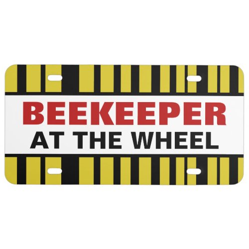 Black and Yellow Bee_Inspired Stripes Pattern License Plate