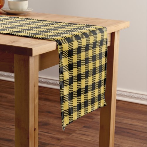 Black and Yellow Bee_Stripes Gingham Buffalo Plaid Short Table Runner