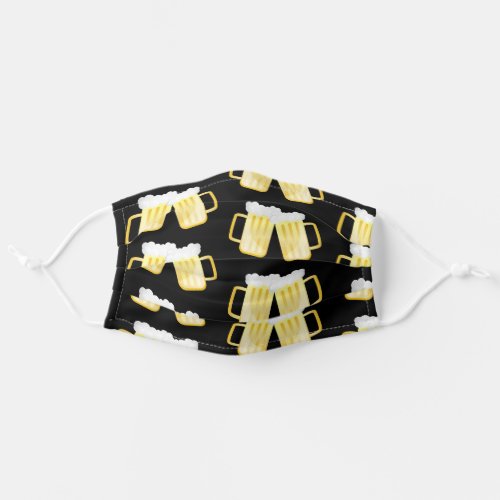 Black and Yellow Beer Steins Cloth Face Mask