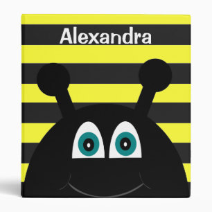 Black and Yellow Bumble Bee Children's School Binder