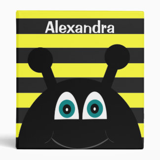 Black and Yellow Bumble Bee Children's School Binder