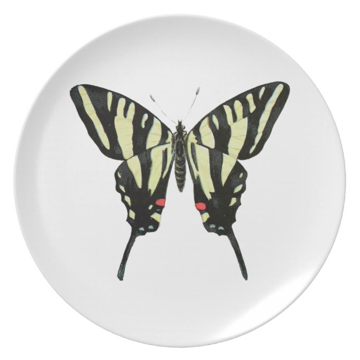 Black And Yellow Butterfly Plate