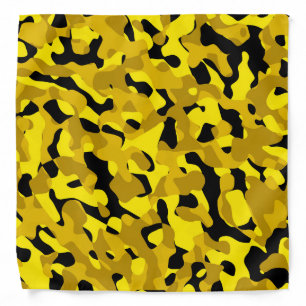 Black and Yellow Camouflage Print Pattern Bandana
