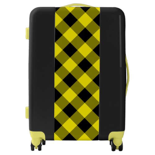 Black and Yellow Check Luggage