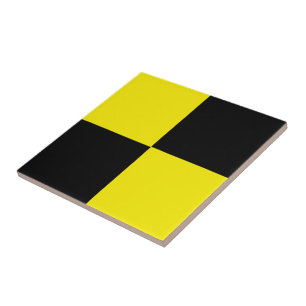 Black and Yellow Checked Ceramic Tile