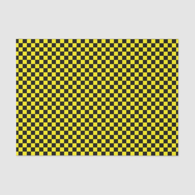Black and Yellow Checker Board | DIY Color Tissue Paper (Front)