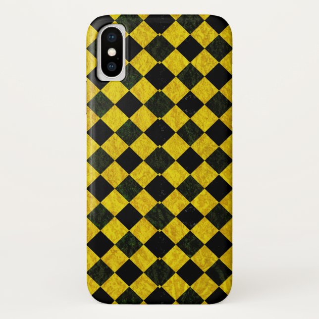 Black and yellow checker pattern Case-Mate iPhone case (Back)