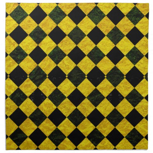 Black and yellow checker pattern cloth napkin