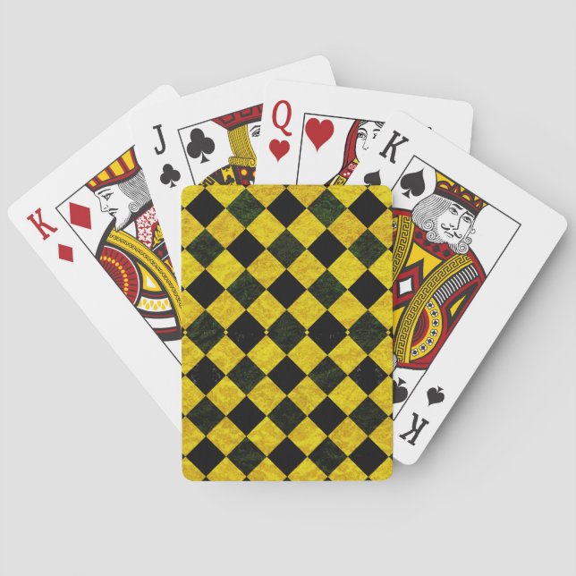 Black and yellow checker pattern poker cards (Back)